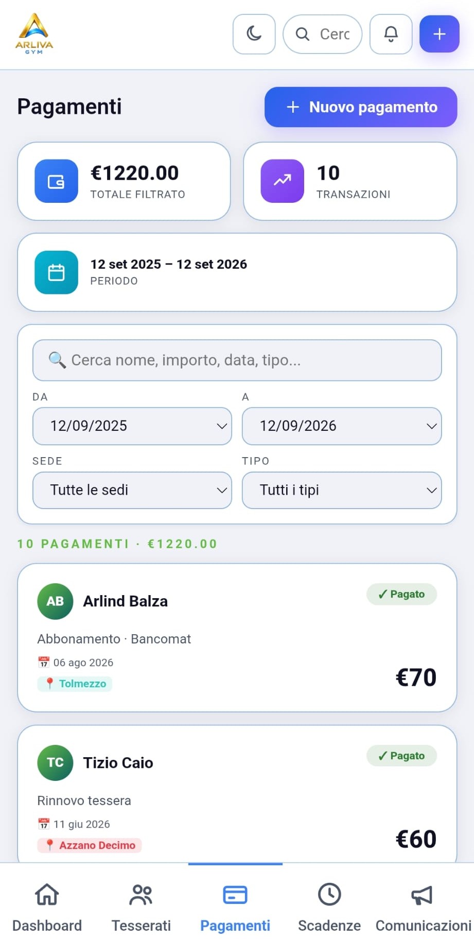 ARLIVA Gym mobile